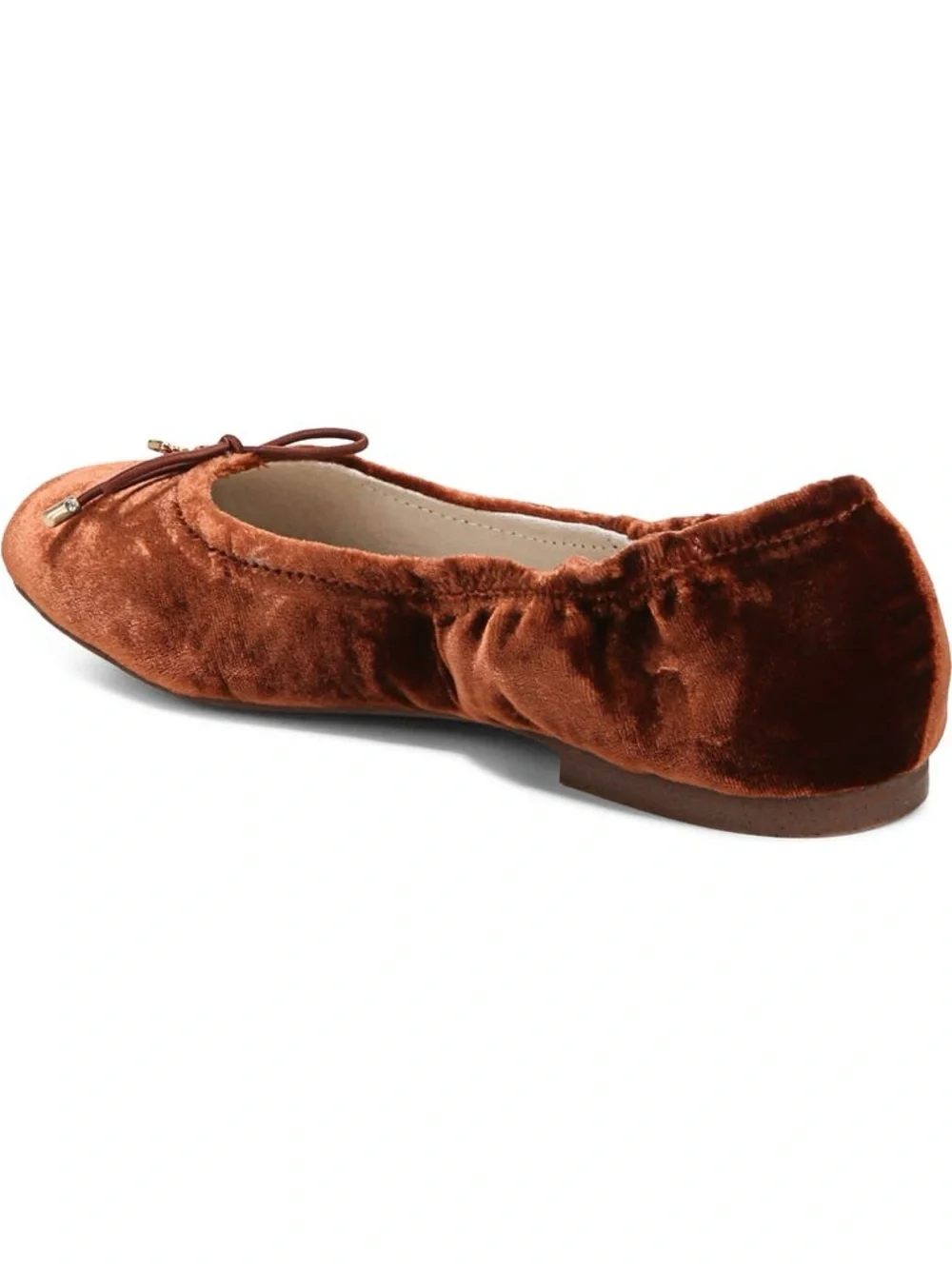 SAM EDELMAN FELICIA KIDS VELVET BALLET FLATS IN COPPER 2 - Picture 4 of 12